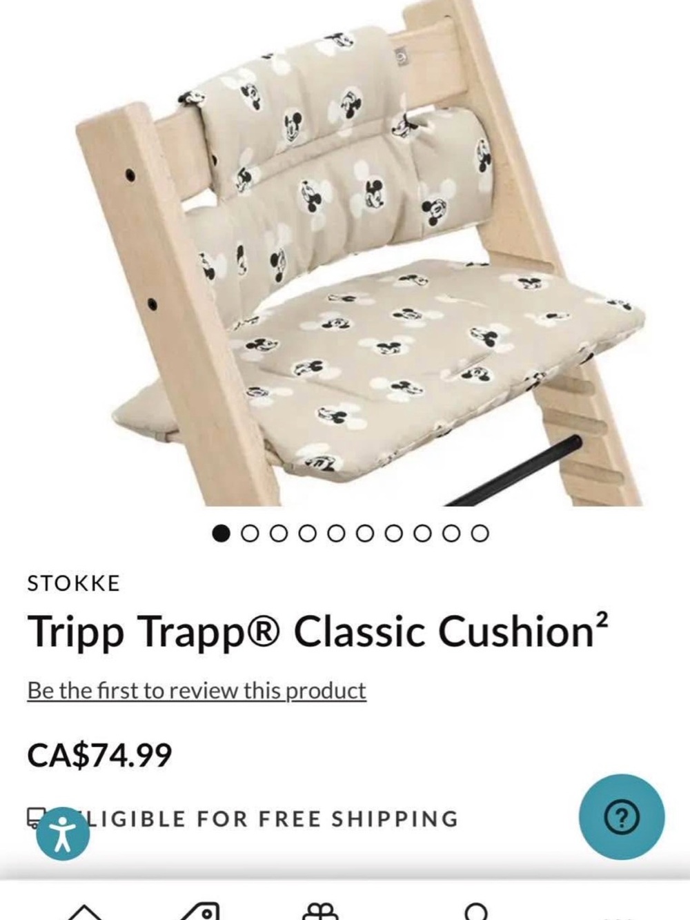 Striped Kids Seat cushion set for Stokke Tripp Trapp chair - Picture 7 of 7